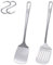 Goalfly Pack of 2 Stainless Steel Spatulas Set, Heavy Duty Silver Slotted Turner, Solid Turner, Metal Spatula, Spatulas for Cooking