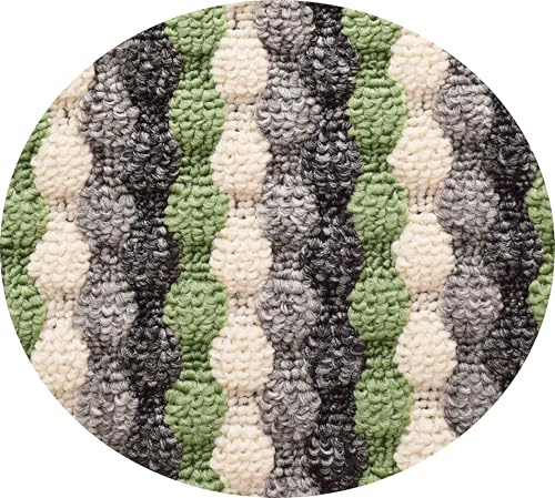 SrS Rugs® Non Slip Kitchen Door Mats & Hallway Runners Washable Rug UK (Grey & Green, 80cm x 100cm)