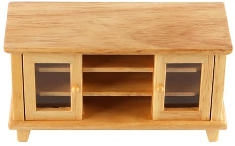 Laroal Ensemble de Meubles TV en Bois pour Maison de poupée 1:12, Meubles de Salon Miniatures, Accessoires de décoration pour Chambre à Coucher, Jouets éducatifs