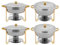 Tagtuell Lot de 4 chauffe-plats ronds professionnels avec couvercle, en acier inoxydable, 4,5 l, pour buffet