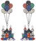JINSHENGXINA Ohrringe Zirkon Ballon Schloss Ohrringe(G_OneSize)