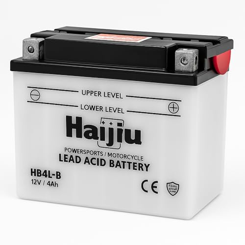 HAIJIU Batería Moto HB4L-B 12V 4Ah – AGM, Alta Resistencia, Compatibilidad Universal, A Prueba de Fugas