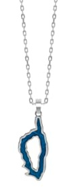 TALISMAN JEWELLERY Anhänger aus 925er Silber und farbiger Emaille - Korsika-Insel, Korsika (10 mm x 24 mm), 10 MM x 24 MM, Sterling Silber Harz, Nicht zutreffend