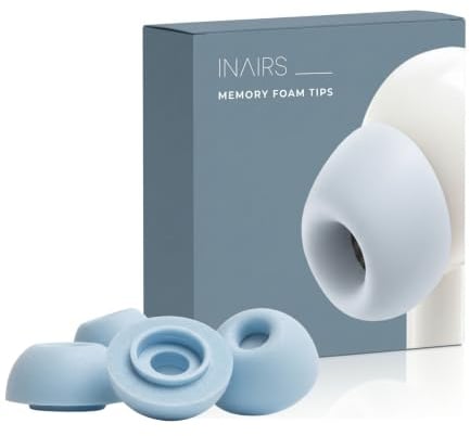 INAIRS Foam Tips – für Apple AirPods Pro (1. & 2. Gen.) – 5 Paar Kopfhörer Aufsätze, Medium, Grau