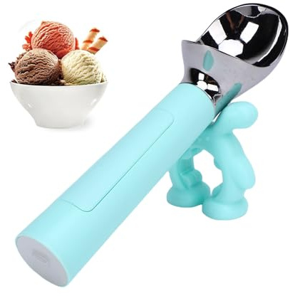 SIXRUN Elettrico Porzionatore di Gelato, Cucchiaio Riscaldato per Gelato con Display LED, IP67 Impermeabile Mestolo per Gelato per Gelato Duro (cielo blu)