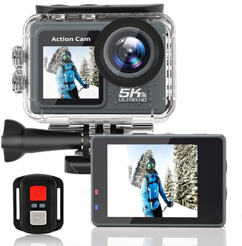 4K Ultra HD Action Camera, 24MP, 5K Resolution, 120° Wide Angle, Waterproof 30m, Remote Control, Night Vision