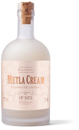 Metla Cream Liqueur 70cl (17% ABV) | Spectacular Almond Cream Liqueur, Handcrafted Mediterranean Drink with Mallorcan Almonds - Ideal for Cocktails or Sipping Neat, Chilled or Over Ice