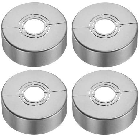 QUARKZMAN Wand-Split-Flansch 4 Stück 70x25 Mm Schneidbare ABS-Runde-Blende-Deckel-Verschluss Duscharm-Flansch Für 20/25/33mm(0.8/1.0/1.3 Zoll) Wasserhahn-Deko (Grau)