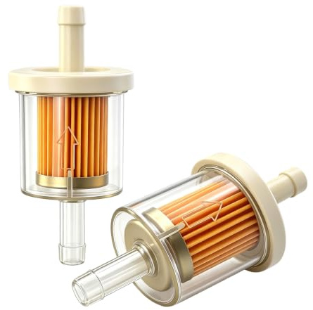 2PCS 8mm Inline Fuel Filter for ATV Motorcycle Motorbike Lawn Mower Cars | Universal Filters Fits for Motorcycles Quads Lawn Mowers Generators Karts and More Reusable Accessories