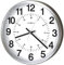 Howard Miller Easton Wanduhr 625-207 - 12-Zoll-Spun Nickel-Finish rundes Metallgehäuse, Moderne Wohnkultur, modernes Glaskristall, Quarz-Uhrwerk
