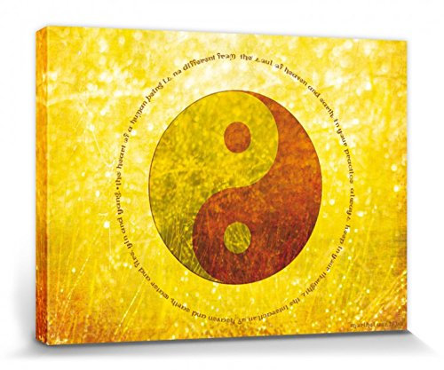 1art1 Inspiration Poster Himmel Und Erde, Wasser Und Feuer, Yin Und Yang Bilder Leinwand-Bild Auf Keilrahmen | XXL-Wandbild Poster Kunstdruck Als Leinwandbild 40x30 cm