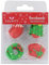 Christmas Icons Sugar Pipings, Edible Royal Icing Decorations, Festive Red and Green Winter Cake and Cupcake Toppers, Presents, Christmas Trees, Stockings, Wreaths - Pack of 12