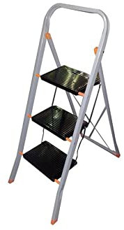 Sgabello scala scaletta 4 gradini pieghevole sicura antiscivolo uso domestico T4