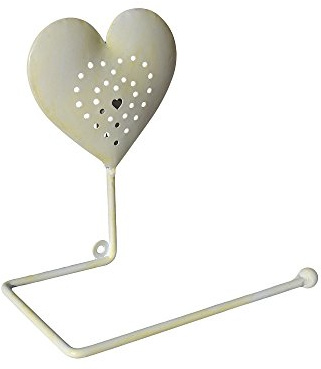 Cream Heart Toilet Roll Holder