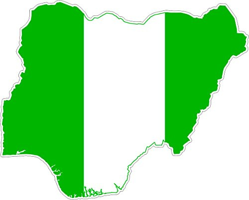 Nigeria Map Flag Vinyl Car Sticker/Decal
