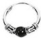 NKlaus PAAR 925 STERLING SILBER Keltische Bali Creolen mit Kugel schwarz 12mm 7089