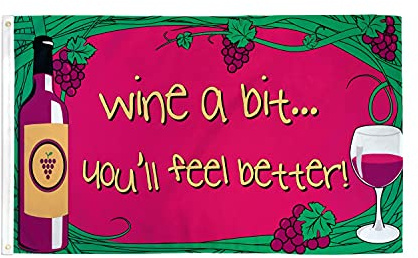 AZ FLAG Flagge Wine A Bit 150x90 cm Fahne Pizza Polyester 100D 2 Ösen | Für innen und außen dekorative Flagge doppelte Nähte und verstärkte Kanten mit Metallösen 100D Polyester