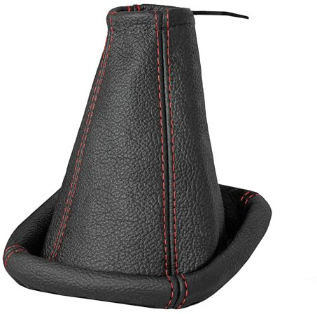 L&P A0006-1 Schaltsack Schaltmanschette 100% Echtleder Leder Schwarz Naht Rot Ersatzteil für Zafira A