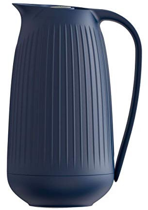 Kähler Isolierkanne 1,0 l Hammershøi Tastenfunktion für Tee und Kaffee, blau