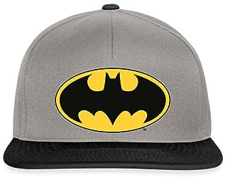 Spreadshirt DC Comics Batman Logo Schwarze Fledermaus Klassisch Snapback Cap, One Size, Graphit/Schwarz
