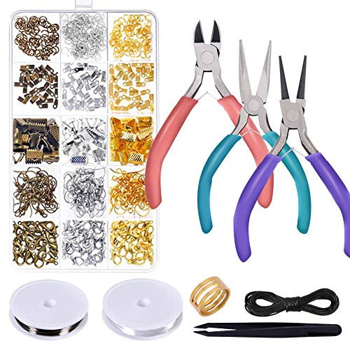 Anezus Jewelry Repair Kit with Jewelry Pliers, Jewelry Making Tools, Beading String and Jewelry Making Supplies for Jewelry Repair, Jewelry Making and Beading