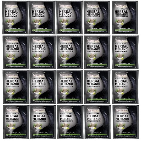 Patanjali Kesh Kanti Herbal Mehandi Natural Black (20 Stück) 20 g