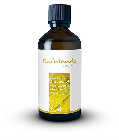 Zitronenöl 100 ml, italienische Herkunft, 100% naturreines ätherisches Öl der Pflanze Citrus limonum von Bushlands essentials