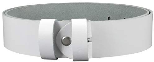 Vascavi ® Wechselgürtel aus Rindsleder, Ledergürtel, 4 cm breit und ca. 0,33 cm stark, Made in Germany, #4-OS2 (105 cm Gesamtlänge 120 cm, Weiß)