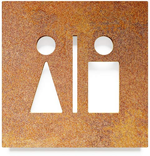 Enseigne de WC vintage - autoadhésif - Panneau de toilette retro - T.03.R