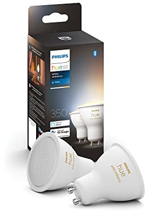 Philips Hue White Ambiance GU10 Spot Doppelpack, dimmbar, alle Weißschattierungen, steuerbar via App, kompatibel mit Amazon Alexa (Echo, Echo Dot)