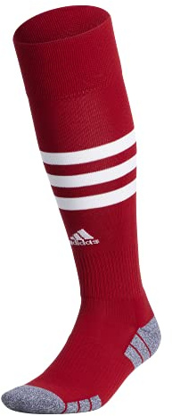 adidas Fußballsocken mit 3 Streifen (1 Paar) mit Fußgewölbe-Kompression für eine sichere Passform, Team Power Rot/Weiß