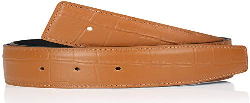Hellbraun 105 cm Exklusiver Premium Krokodilleder Optik Ledergürtel als Wendegürtel in der Breite 32 mm Echt Leder Gürtel mit eine dicke von 3,5mm ohne H Gürtelschnalle
