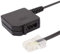 ecabo Modular Kabel – Adapter/Splitter/Telefonkabel/Netzwerkkabel – RJ45 auf TAE F – Wester-Stecker/Buchse – 4-adrig – für Router, Modem, Fax, Telefon – schwarz – 0,2m