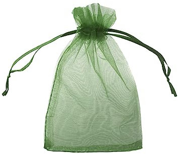 100 x Organzabeutel Verschiedene Größen, große Farbauswahl, Organzasäckchen Geschenkbeutel Geschenkverpackung (Dunkelgrün, 13 x 18 cm)