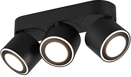 Trio Leuchten LED Deckeneinbau u. Aufbauleuchte Taurus 652910332, Metall Schwarz matt, inkl. 3x 3.5 Watt + 3x 1.5 Watt LED