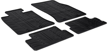AROBA GL0406 Design Gummi Fußmatten kompatibel mit Mini One Cooper Cooper S D JCW R56 BJ. 11.2006-02.2014 erhöhter Rand 4 TLG Farbe Schwarz Gummimatten Automatten passgenau