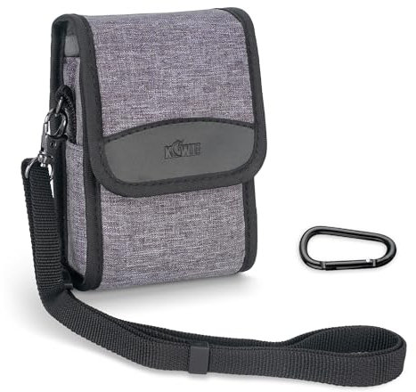 KIWIFOTOS Compact Camera Bag Adjustable Shoulder Strap Accessory Pocket Belt Loop Carabiner for Sony ZV1 ZV1II ZV1F RX100 Ricoh GRIIIx GRIII GRII GR & G7X G5XII SX720 (Fits Size 13 x 8 x 5 cm)