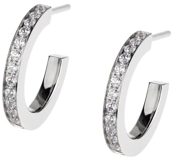 Ernstes Design Evia Ohrringe Creolen E572 Edelstahl ZirkoniaHalbcreolen