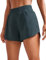 CRZ YOGA Damen Kurz Sporthose Laufhose High Waist Fitness Sport Shorts Kurze Hose mit Reißverschlusstasche Melanit 42