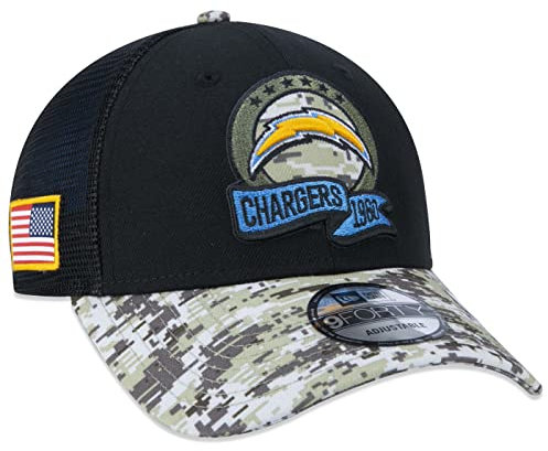New Era Los Angeles Chargers NFL Salute to Service 2022 Black 9Forty Snapback Cap - One-Size
