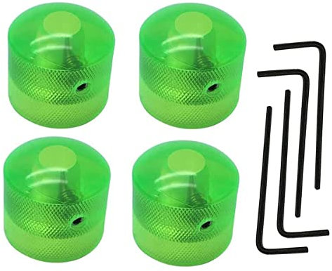 Jiayouy Set of 4 Plastic Potentiometer Rotary Knob Guitar Accessories Fit 6mm Shaft Pots Replacement for Electric Guitar Bass Volume Tone Knob Green