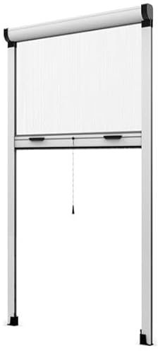 Zanzariera a Rullo Riducibile Verticale fai da te in kit Vari Colori e Misure (100 x 250, Bianco)