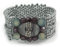 Avalaya Bracelet flexible en perles de verre et coquillage gris clair – 18 cm L, taille unique, Verre Verre Coquillage