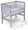 FabiMax Baby Beistellbett für Boxspringbett, TÜV geprüft 2022, inkl. Matratze und Nestchen aus Netzstoff, Buche massiv grau, Comfort/graue Blümchen