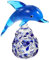 Homoyoyo Kleine Delphinverzierung Tierfigur Aus Glas Delphin Blauem Meerestierfigur Delfindekoration Ozeanfigur Desktop- - -Delphin-Statue Delphin-Statue Glas Wohnkultur Niedlich