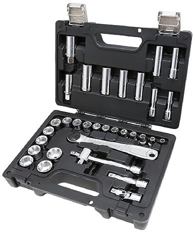 Beta BW 913E/C33 - Assortimento di 28 chiavi a bussola esagonali e 5 accessori, in cassetta di plastica