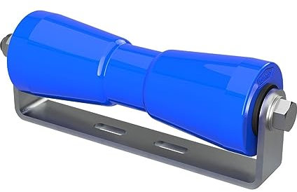 SUPROD Polyurethan Kielrolle mit Halter Sliprolle Bootstrailer Sliphilfe verzinkt 250 mm, blau