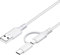 Replacement USB Charger Cable - 6ft White - Compatible with Kindle Paperwhite, eReaders, Tablets, Galaxy & Android Phones - 2-in-1 Micro USB & Type-C Connector