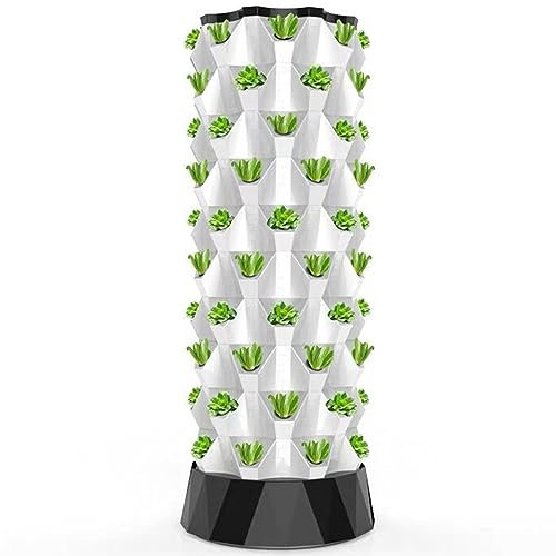 Hydroponics Tower Set,Garten Hydroponic Growing System Vertical Tower,Gemüse Pflanze Turm Geschenk für Gartenarbeit Liebhaber,Automatisierte Aeroponics Mini Home Grow Herb,White-8floors