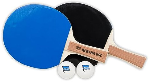 Hertha BSC Berlin Tischtennis Set (Tischtennis-Schläger und -Bälle) - Plus Lesezeichen I Love Berlin